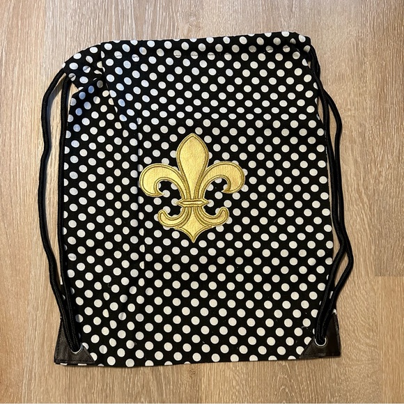 2 NEW Fleur-de-lis Drawstring Sack Bags - Picture 2 of 15